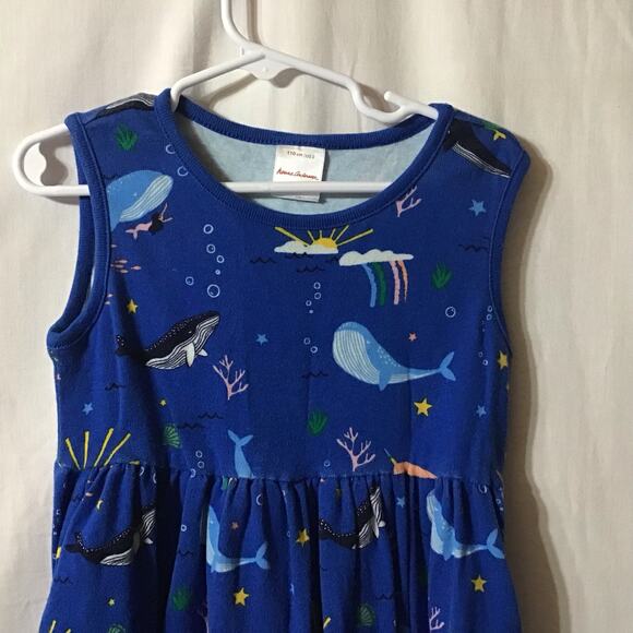 Girls Hanna Andersson Mermaid Sea Cotton Tank Dress 110 5 Aquarium  Resort Beach - Picture 2 of 7